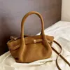 Bolso de Mano de Gamuza con Diseño de Nicho 2024 Bolso de Ala Retro de Moda Bolso de Hombro de Gran Capacidad Plegado
