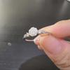 Anillo de plata con circonita rosa blanca para mujer, diseño de nicho de temperamento artístico avanzado, anillo ajustable abierto versátil