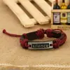 Pulseira de couro de liga de silêncio atacado de boutique atacado pequeno joias de couro pulseira de couro de vaca europeia e americana