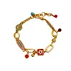 Nuevo Estilo Chino Retro Moda Exquisito Temperamento Versátil Esmalte Flor Pulsera Lujo Ligero Joyería de Borlas de Gama Alta