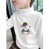 Camiseta Base de Forro Polar para Hombre con Cuello Medio Alto Cepillado para Niños Otoño/Invierno 2026 Nueva Camiseta Casual de Manga Larga Versátil