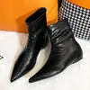 Botines Planos Retro de Punta Fina para Mujer Otoño Invierno Aumentadores de Altura Adelgazantes Botas Estilo Nuevo 2026 Botas Individuales Versátiles de Temperamento