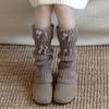 Nuevos Calcetines Holgados de Otoño e Invierno para Niñas Color Sólido Modernos Cálidos Rodilleras para Pantorrilla de Niños Color Café Estilo Coreano Calcetines para Pantorrilla