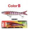 Isca dura de plástico 13,5 cm 18,8 g multi-seção, isca biônica de oito seções, conjunto de iscas artificiais para pesca de longa distância