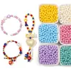 Cuentas Redondas de Pintura Acrílica Coloridas de 6 mm Pulsera DIY Hecha a Mano Collar Accesorios de Joyería Material Cuentas Sueltas