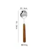 Acero Inoxidable 304 Cuchara Cuchillo para Bistec y Tenedor Tenedor para Comida Occidental Cuchara Cuchara de Mesa Vajilla Tenedor para Postre y Pastel