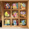 Año Nuevo 2027 Día de Año Nuevo Carnero Fortuna Dibujos Animados Pegatinas para Ventana Adhesivos Estáticos para Puertas de Vidrio Decoraciones para Ventanas de Tiendas en Centros Comerciales
