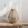 Lámpara de Viento de Superficie de Tela de Ratán Retro Linterna de Piso para Velas Portavelas para Accesorios de Disparo con Viento Tranquilo Adornos Decorativos Nuevo Estilo Chino