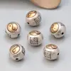 Plata de ley S925 Fuzi Tai Chi cuenta espaciadora cuenta redonda accesorios retro hacer viejo tinta negra DIY material de cuentas hecho a mano