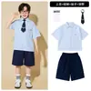 Fantasia de T-shirt para performance de cheerleading infantil, uniforme de coro para foto de formatura do jardim de infância, traje para cerimônia de abertura de gincana escolar