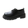 Sapatos Pequenos de Couro Estilo Britânico para Mulheres 2026 Primavera Novo Moda Coreana Doce Cool Sapatos de Salto Único Sola Grossa Cadarço Mocassins Casuais