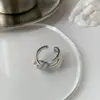 Anel de Zircônia com Abertura Irregular e Nó Personalidade Versátil Simples Moda Anel de Dedo Design de Nicho Anel de Cauda Joia