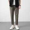 Calças masculinas de terno casual 2023 primavera e outono calças largas da moda versátil alongamento reto cropped calças