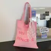 Bolsa de Lona con Estampado de Letras Nueva Primavera Gran Capacidad Bolso de Hombro para Mujer Simple Fresco Versátil