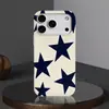 Funda de Teléfono Azul Marino de Cinco Puntas Más Vendida en Tiktok para Apple 18 Pro Max, Funda Protectora Mate Súper Popular No Repetitiva