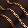 Joyería transfronteriza Europa y Estados Unidos moda nuevo collar de oro chapado en oro de 18 quilates para hombre collar lateral de 6 mm fabricantes venta al por mayor