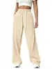 Novedad Primavera y Verano 2026 Amazon Wish Transfronterizo Europeo y Americano Pantalones Deportivos Casuales de Pierna Ancha Rectos Holgados para Mujer
