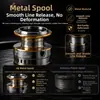 Carrete de Pesca Spinning de Fundición con Bobina de Metal, Aparejos de Pesca en MarSpinning