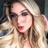 92303 Nuevas gafas planas TR90 de moda para mujer, modernas, combinables, con montura redonda, gafas para miopía para hombre.