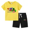 Camiseta infantil de verano 2023, nueva ropa infantil de comercio exterior, pantalones de manga corta de algodón coreano para niños, traje de dos piezas