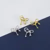 Aretes de Lazo para Mujer, Exquisitos, Delicados, Sencillos, de Alta Gama, Diseño de Nicho, Joyería para Orejas Versátil y de Moda para el Día a Día