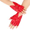 Nuevos Guantes de Cuero de Medio Dedo Europeos y Americanos para Dama Guantes de Media Palma Ds Guantes de Medio Dedo para Performance en Escenario, Discoteca, Pole Dance