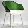 Silla de Comedor Acrílica Escandinava Silla Saipan Silla Fantasma Creativa Taburete con Reposabrazos Silla Popular con Respaldo Silla de Plástico Transparente