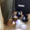Luz nocturna desmontable con agujero luminoso, accesorios para zapatos, hebillas para zapatos DIY, hebilla de accesorios flash para exteriores, venta al por mayor