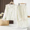 Pijama infantil para niñas, algodón nube para primavera y otoño, ropa de casa, ropa para aire acondicionado, conjunto delgado de manga larga para bebé niña