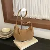 Bolso de axila tejido retro elegante de comercio exterior para mujer, bolso de media luna versátil de moda para otoño, bolso cruzado de hombro casual