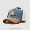 Gorra de Béisbol Infantil de Oso de Dibujos Animados Coreanos al por Mayor Calentita para Exteriores Protección para los Oídos Gorra de Pato Invierno Felpa Sombrero de Bebé