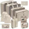 Set de Bolsas de Almacenamiento para Viaje, Set de 11 Piezas para Viajes de Negocios, Bolsas de Almacenamiento con Cordón para Ropa, Bolsas de Almacenamiento Plegables de Malla para Maquillaje y Artículos de Tocador