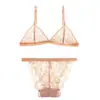 Lingerie Estilo Francês Transfronteiriça para Mulheres, Sutiã de Renda Ultrafino, Seio Pequeno, Sem Aro, Conjunto de Sutiã Redutor para Seios Grandes, Sutiã Confortável
