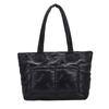 Conjunto da Moda Versátil de Grande Capacidade Acolchoado em Algodão Bolsa Tote Portátil Estilo Coreano Simples para o Dia a Dia Bolsa de Ombro/Axila