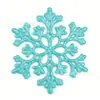 Decoraciones Navideñas 10cm Copos de Nieve, Copos de Nieve con Polvo de Plástico, Colgantes de Copo de Nieve Huecos para Decoración de Árbol de Navidad