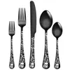 Amazon Juego de Cubiertos de Acero Inoxidable con Diseño Calavera Láser Estilo Americano Estación Occidental Juego de Regalo con Caja para Cuchillo, Tenedor y Cuchara