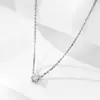 Collar de Plata Esterlina S925 con Diamante Solitario de Cuatro Garras para Mujer Estilo Coreano Lujo Accesible Nicho Alta Gama Elegante Simple Cadena Clavícula Collar Joyería