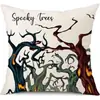 Funda de Almohada Halloween Calabaza Divertida Transfronteriza Amazon Estampado de Lino Funda Decorativa para Cojín de Sofá del Hogar