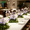 Hy-Dv4Arranjos Florais Artificiais e Decorações com Plantas Verdes para Mesas de Jantar, Exposições de Flores Artificiais de Luxo para Recepções de Hotéis