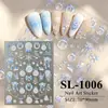 Pegatinas para Uñas de Año Nuevo Chino con Fuegos Artificiales, Bolas Navideñas, Relieve 5D, Brillo de Concha Tridimensional, Pegatinas Navideñas para Uñas Modelo Sl