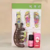 Pente de Massagem de Sândalo, Pente de Sândalo Dourado para Massagem de Meridianos e Pontos de Acupuntura, Pente Universal de Sete Dentes para Cabeça, Ombros e Pescoço Gua Sha