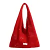 Bolsa de Axila Bordada de Pássaro Literário de Nicho Grande Capacidade Versátil Bolsa Tote Portátil Bolsa de Ombro Portátil para Estudante e Deslocamento