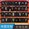 VLONE FOG Trendy Brand Big V Mother Logo Cherry Blossom Manga curta Esboço Bordado Lip Print Graffiti Print Camiseta