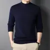 Nuevo suéter de punto liso de manga larga para primavera y otoño, corte ajustado para hombre, suéter básico para hombres jóvenes, ropa para hombre