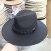 Nuevo Sombrero de Pescador de Paja de Maíz Ancho Estilo Europeo y Americano con Cúpula Protector Solar para la Playa con Cinta de Verano Hecho a Mano Sombrero de Cubo Protector Solar