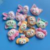 Novos acessórios de resina com cabeça de animal fofo de desenho animado, acessórios de cabelo com cola de creme, material para caneca, papelaria, capa de celular DIY, pacote de materiais