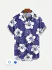 Ropa de Hombre Transfronteriza Amazon Nuevo Estilo de Verano Camisa Hawaiana para Hombre de Solapa Manga Corta Cardigan Casual con Estampado 3D