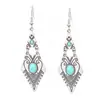 Pendientes de gota de agua de turquesa hueca de tendencia europea y americana, pendientes bohemios, fabricantes de joyas de comercio exterior transfronterizo al por mayor