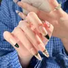Uñas Portátiles de Alta Gama para Año Nuevo: Rojo Retro Cisne Puntos, Ojo de Gato Francés, Moño, Brillo Deslumbrante, Manicura Hecha a Mano que Realza el Cutis