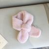 Cachecol Infantil Cashmere Engrossado Quente Outono e Inverno Cor Lisa Pelúcia Cachecol de Bebê À Prova de Frio Cruzado Protetor de Pescoço de Bebê